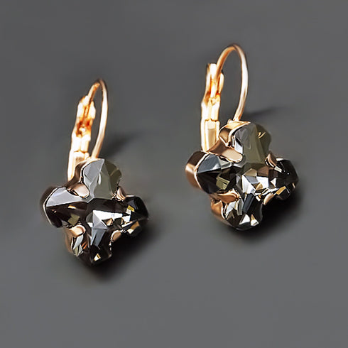 Auskari "Bizantijas Krusts (Silver Night)" ar Swarovski™ kristāliem